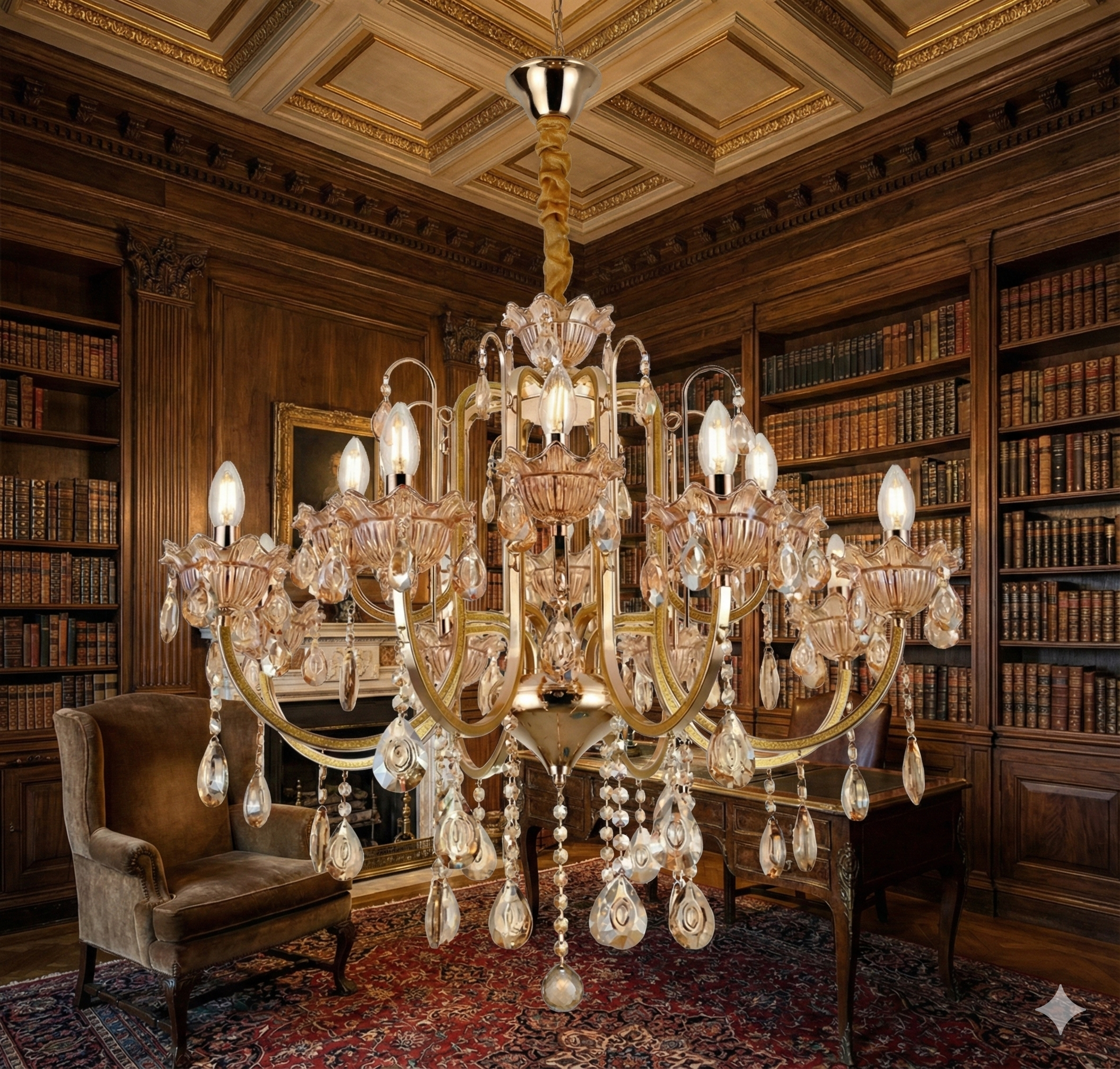 Metal Arm Vintage Chandelier