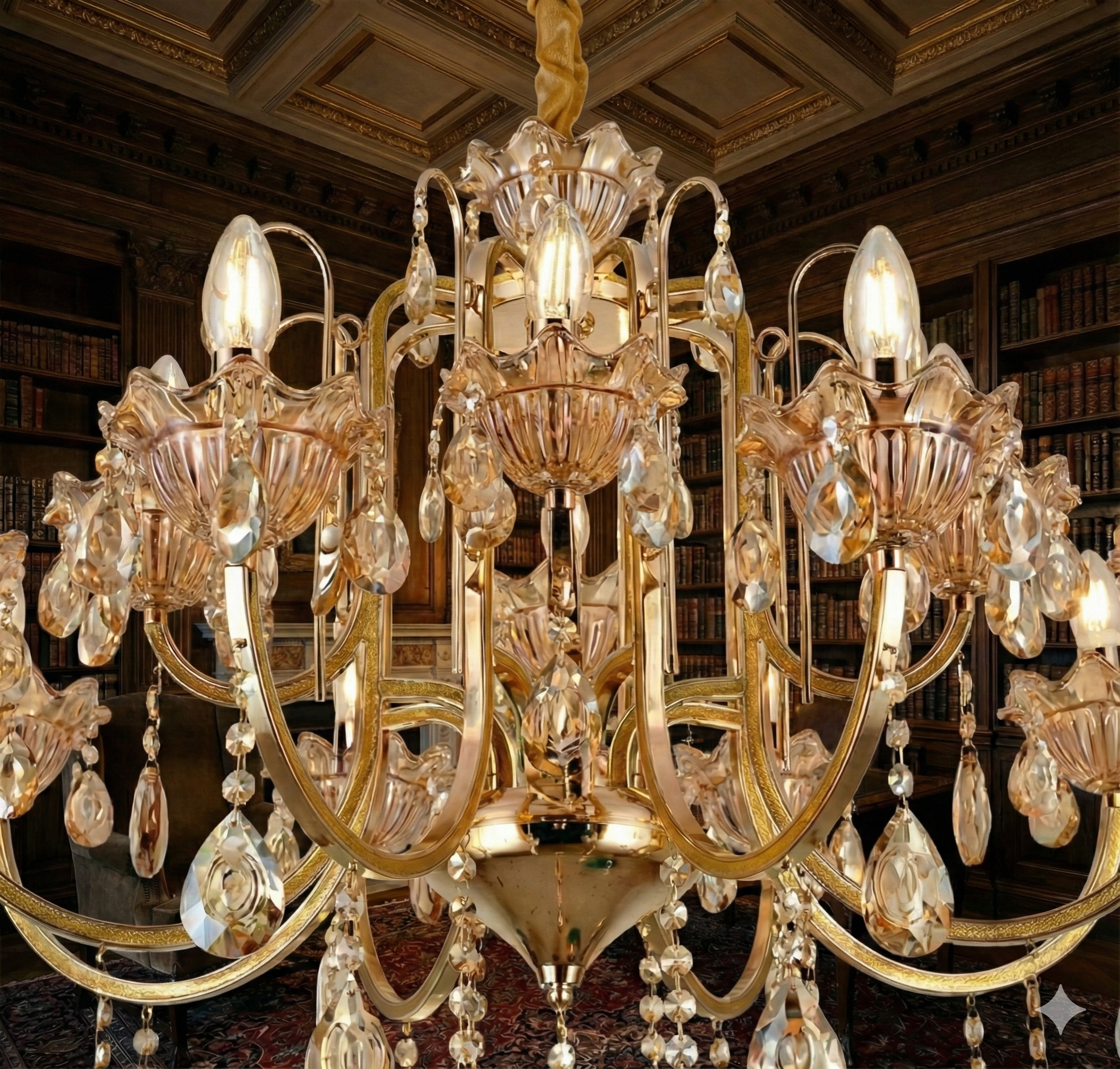 Metal Arm Vintage Chandelier