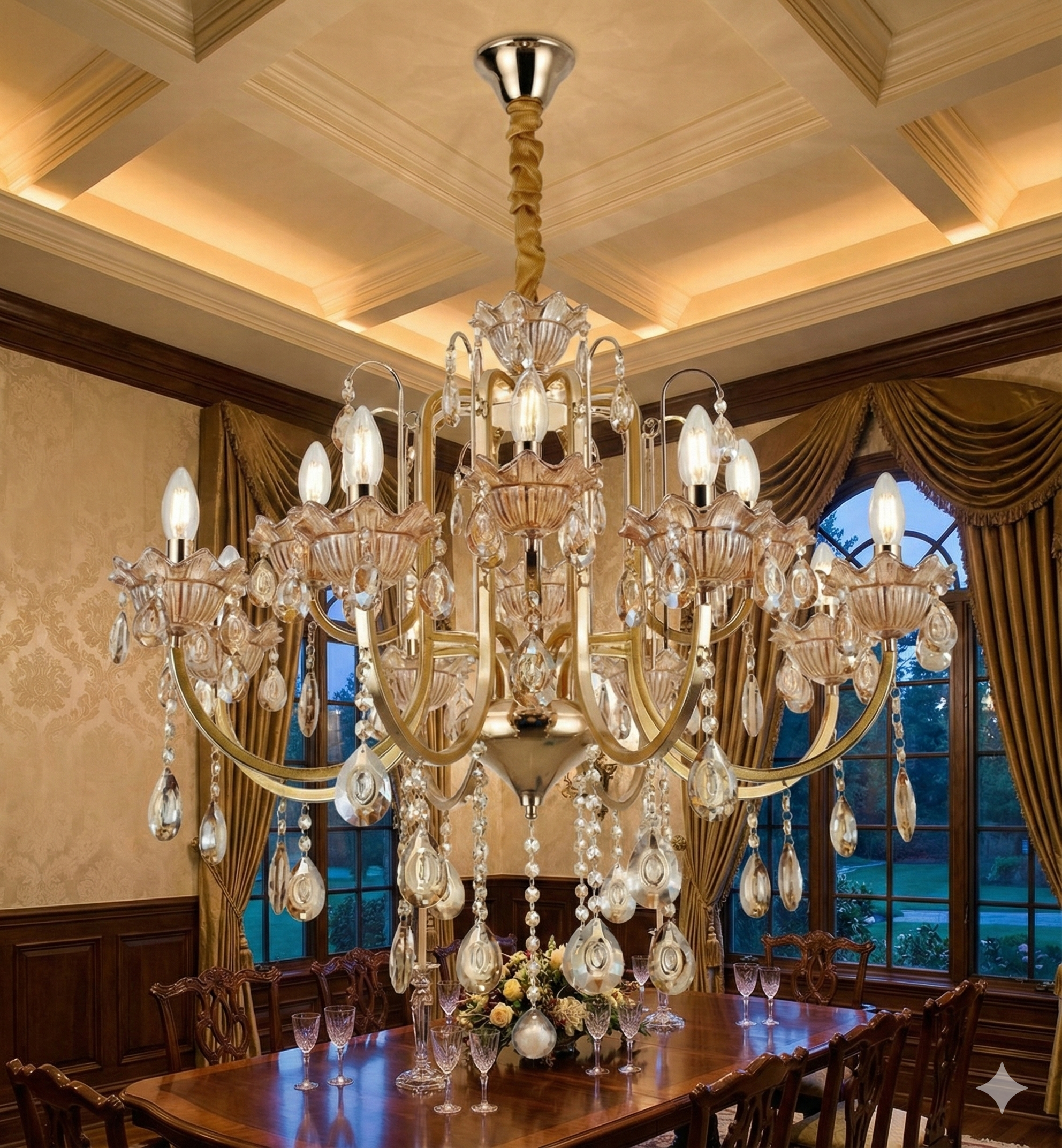 Metal Arm Vintage Chandelier