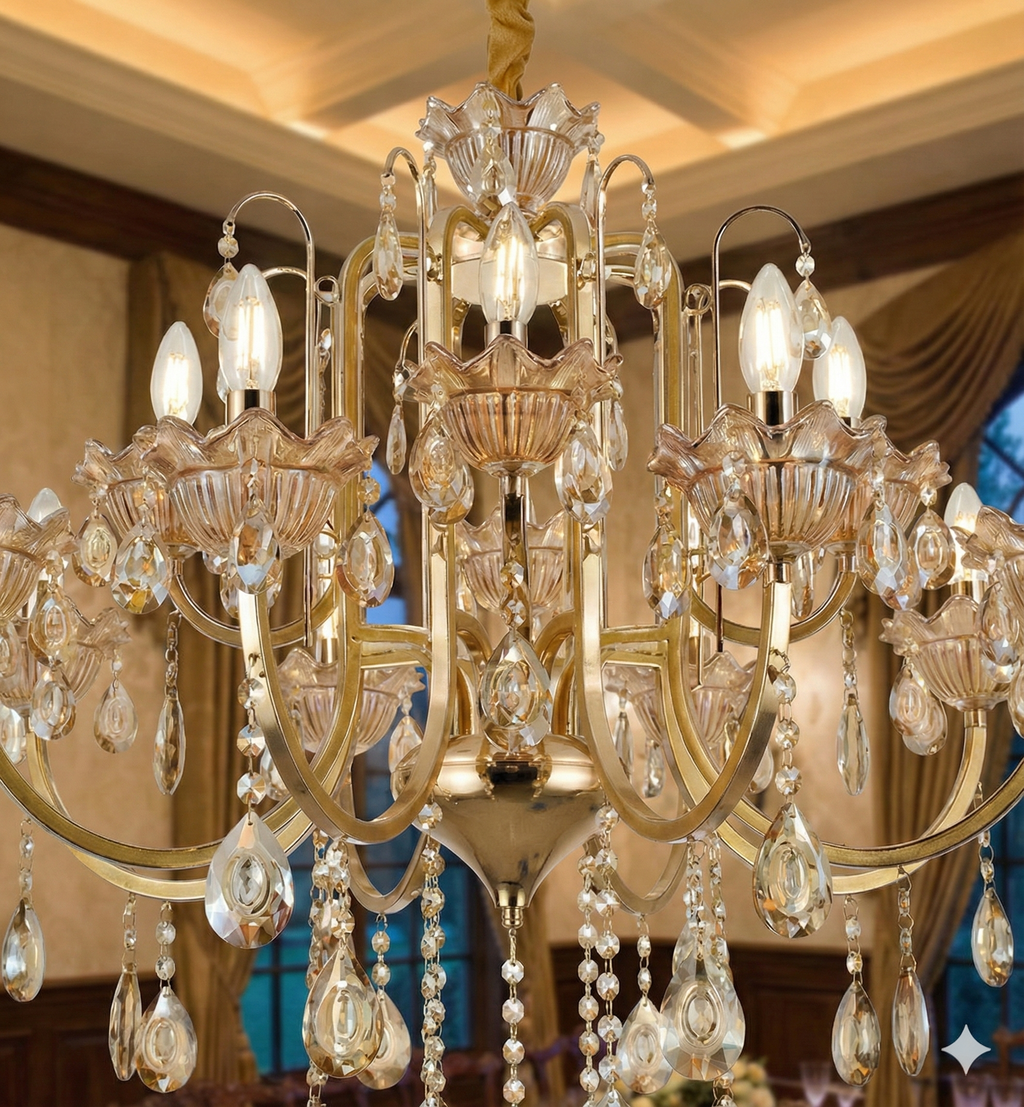 Metal Arm Vintage Chandelier