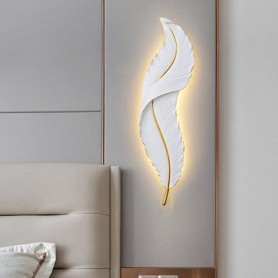 Leaf White Colour Wall Light