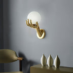 Globe On Hand wall Light