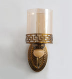 Vintage Brass Wall Sconce with Glass Cylinder Shade