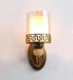 Vintage Brass Wall Sconce with Glass Cylinder Shade