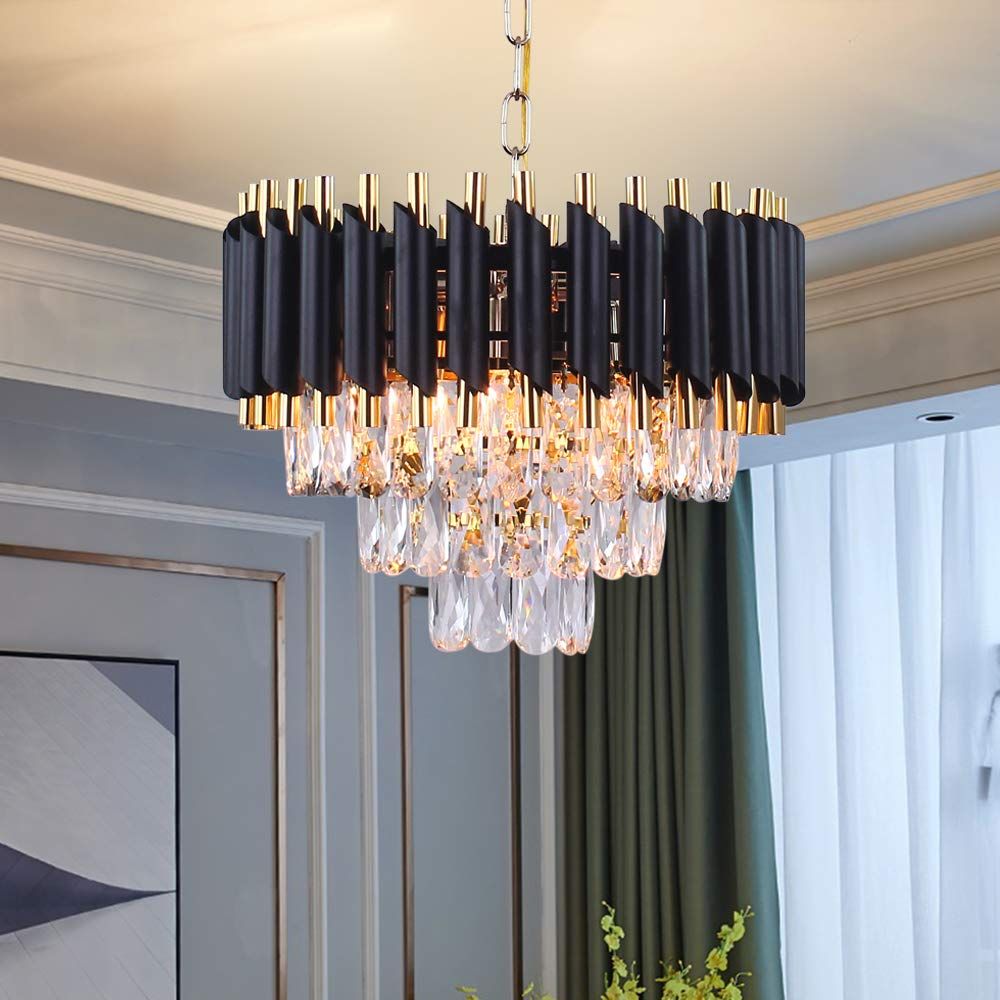 Lightsloom Black Gold Modern Chandelier