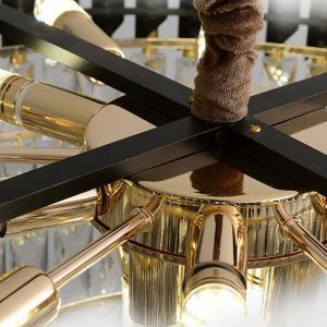 Lightsloom Black Gold Modern Chandelier