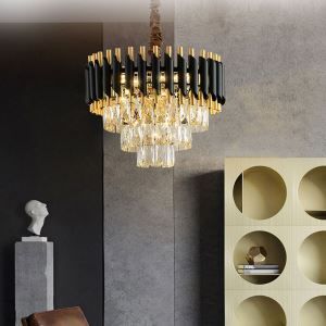 Lightsloom Black Gold Modern Chandelier