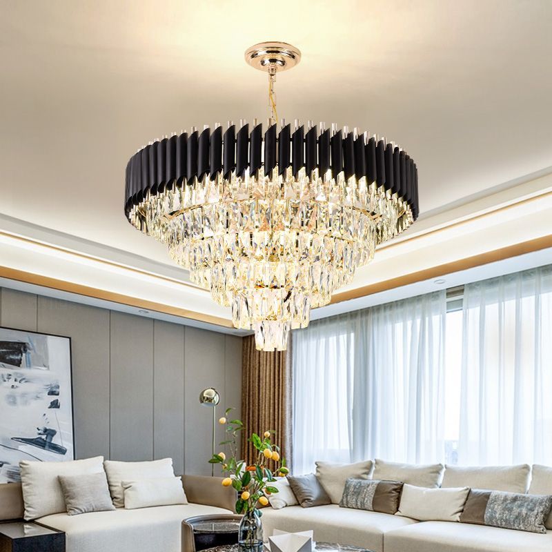 Lightsloom Black Gold Modern Chandelier