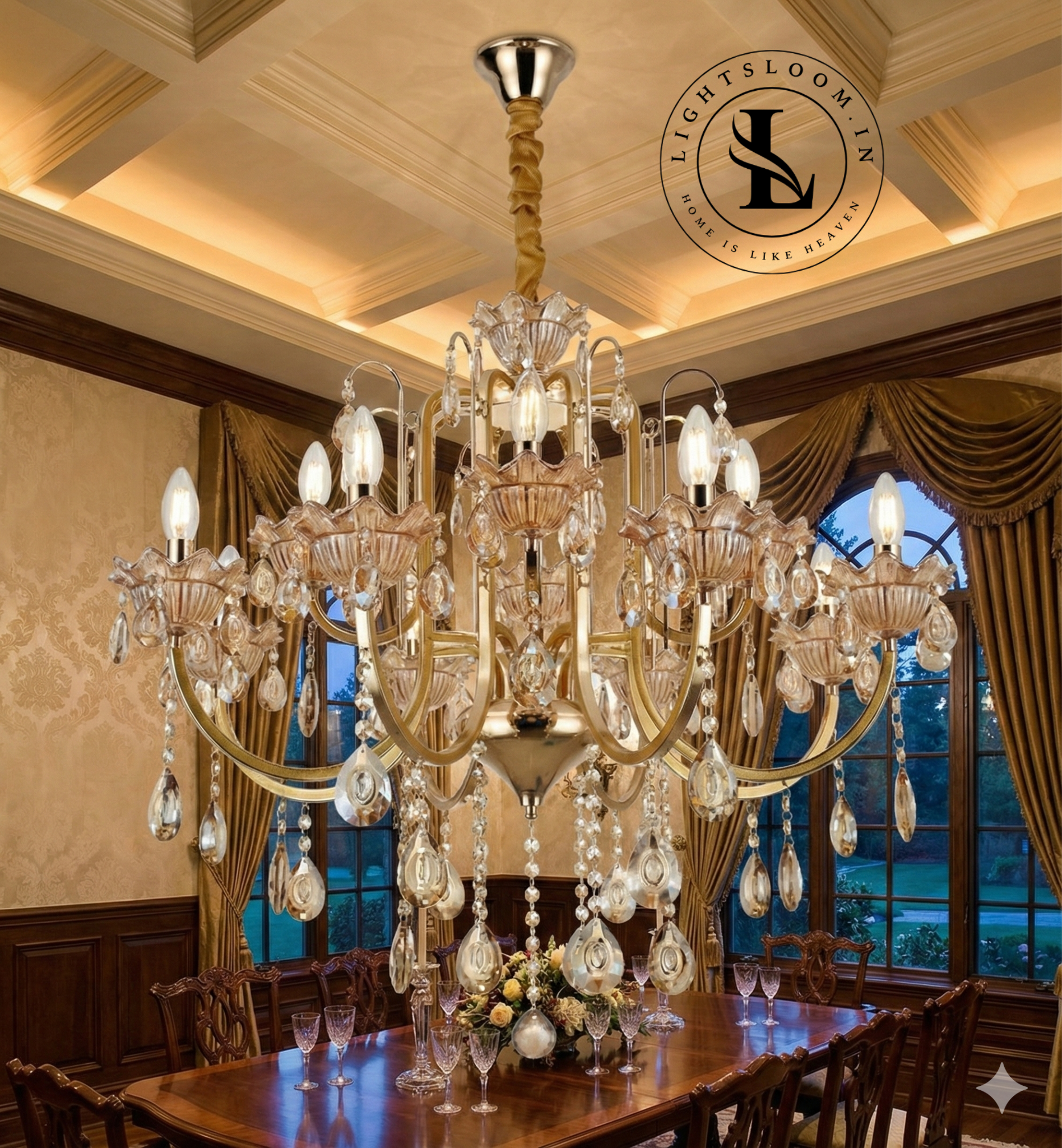 Metal Arm Vintage Chandelier